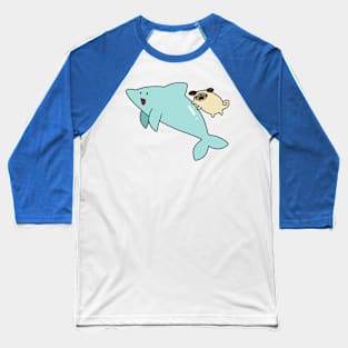 Dolphin and Pug Baseball T-Shirt